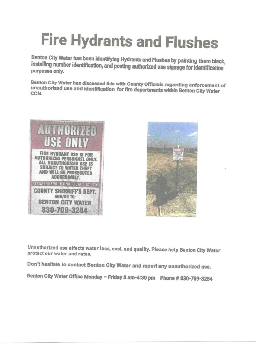 BENTON CITY FIRE HYDRANTS